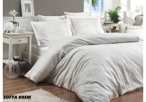 Постільна білизна сатин жаккард First Choice - Sofya Cream (Турция), полуторний